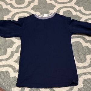 Hanna Andersson Navy Long Sleeve Dress with Contrast Collar